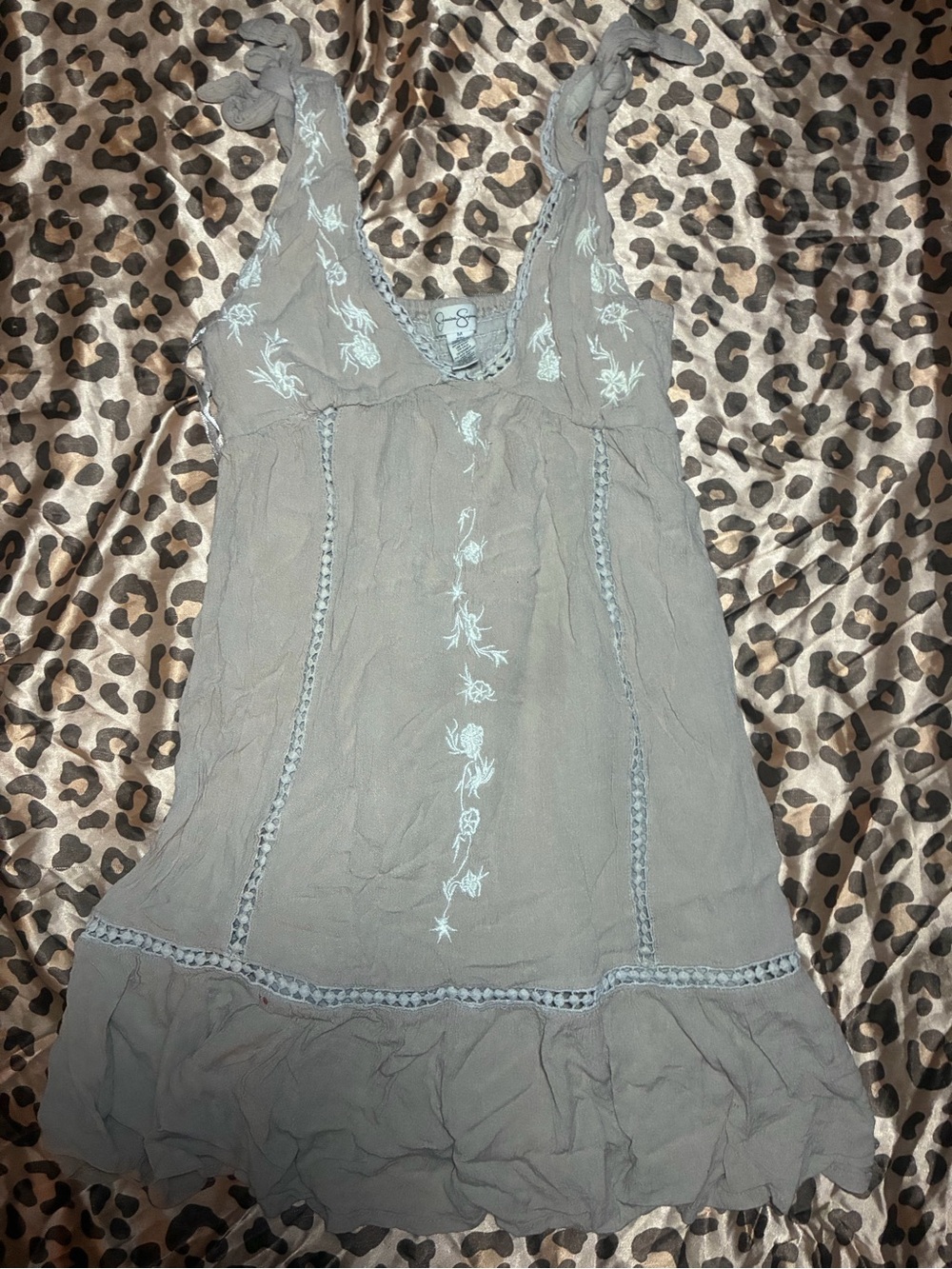 ⭒ jessica simpson tan mini dress